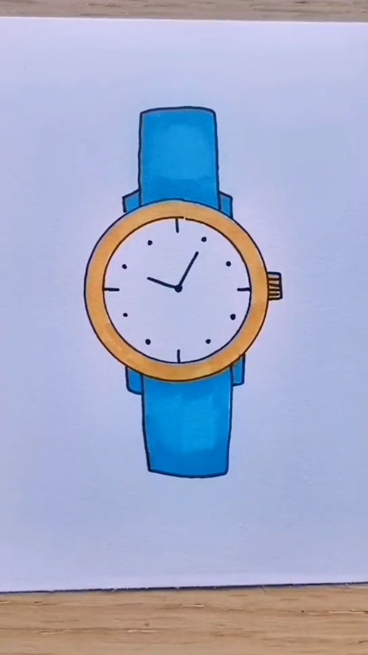 育儿简笔画手表怎么画?