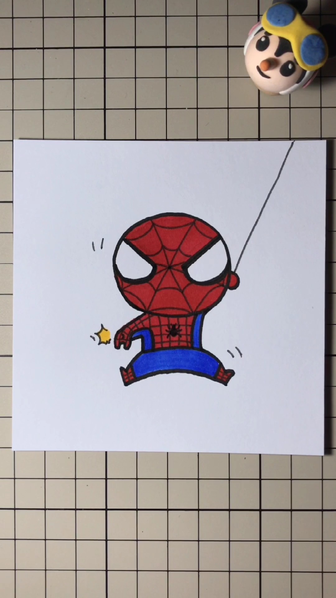 怎么画小蜘蛛侠简笔画