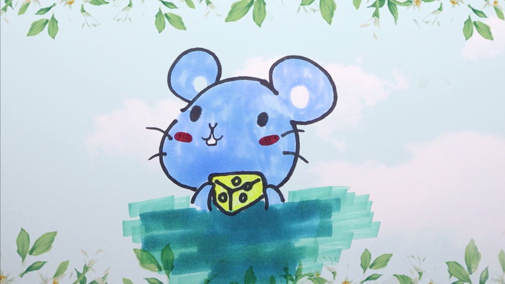 蓝色小老鼠怎样画?