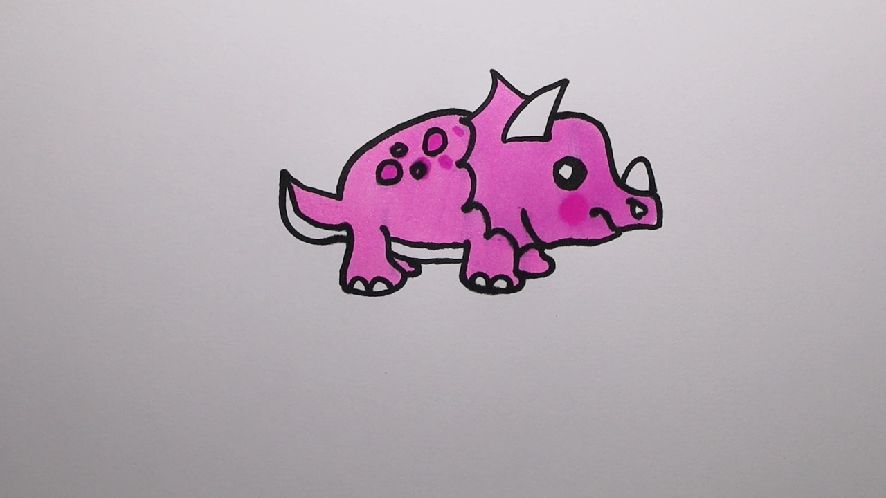 粉色的小恐龙怎样画?