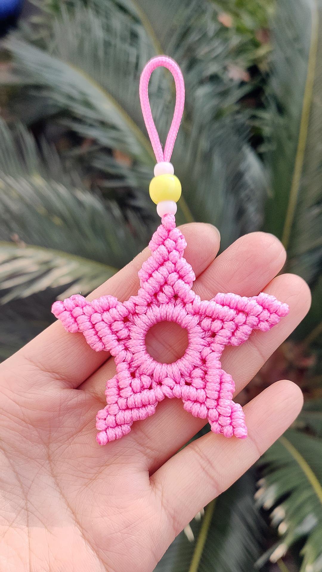 圣诞五角星挂件,伞绳编织视频教程分享