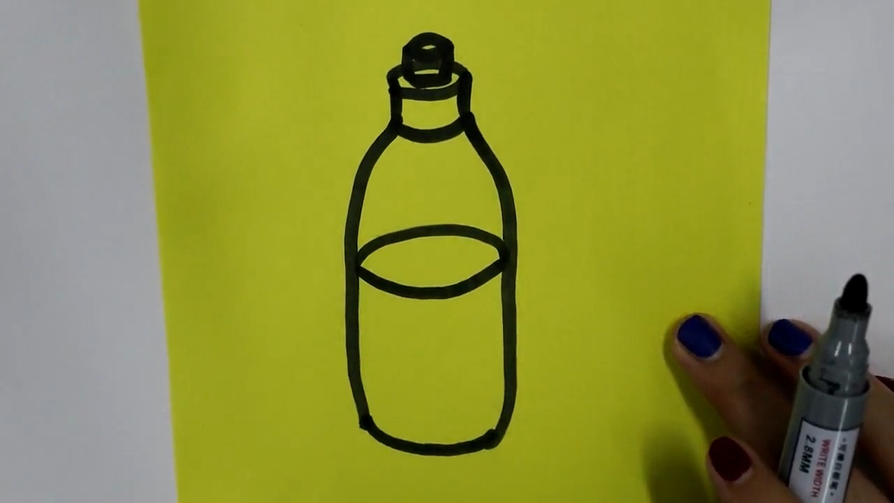 一瓶水简笔画美术图片