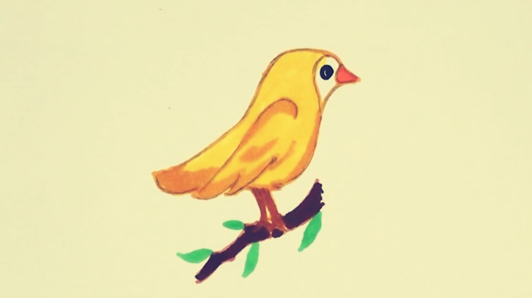 飞起来的黄莺简笔画图片