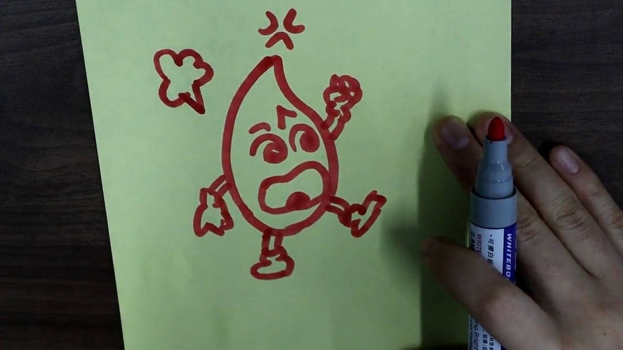 生气水滴的简笔画如何画?